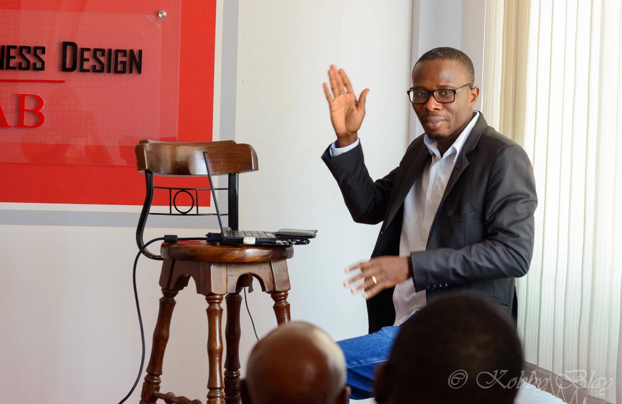 Facilitator speaking during a Rebrand workshop